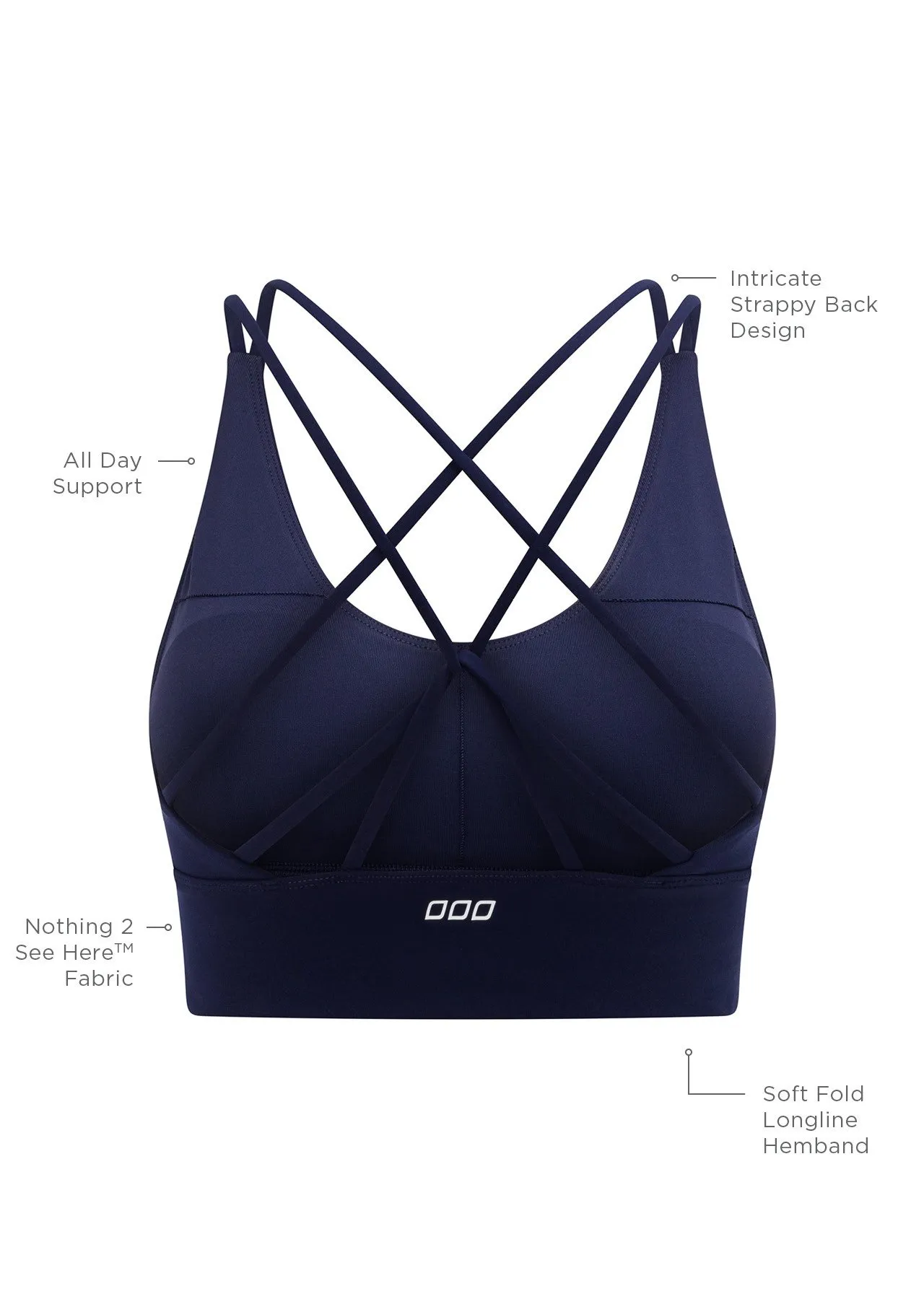 Lotus Longline Sports Bra | Blue | All Day Support | Lorna Jane Australia