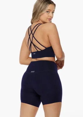 Lotus Longline Sports Bra | Blue | All Day Support | Lorna Jane Australia