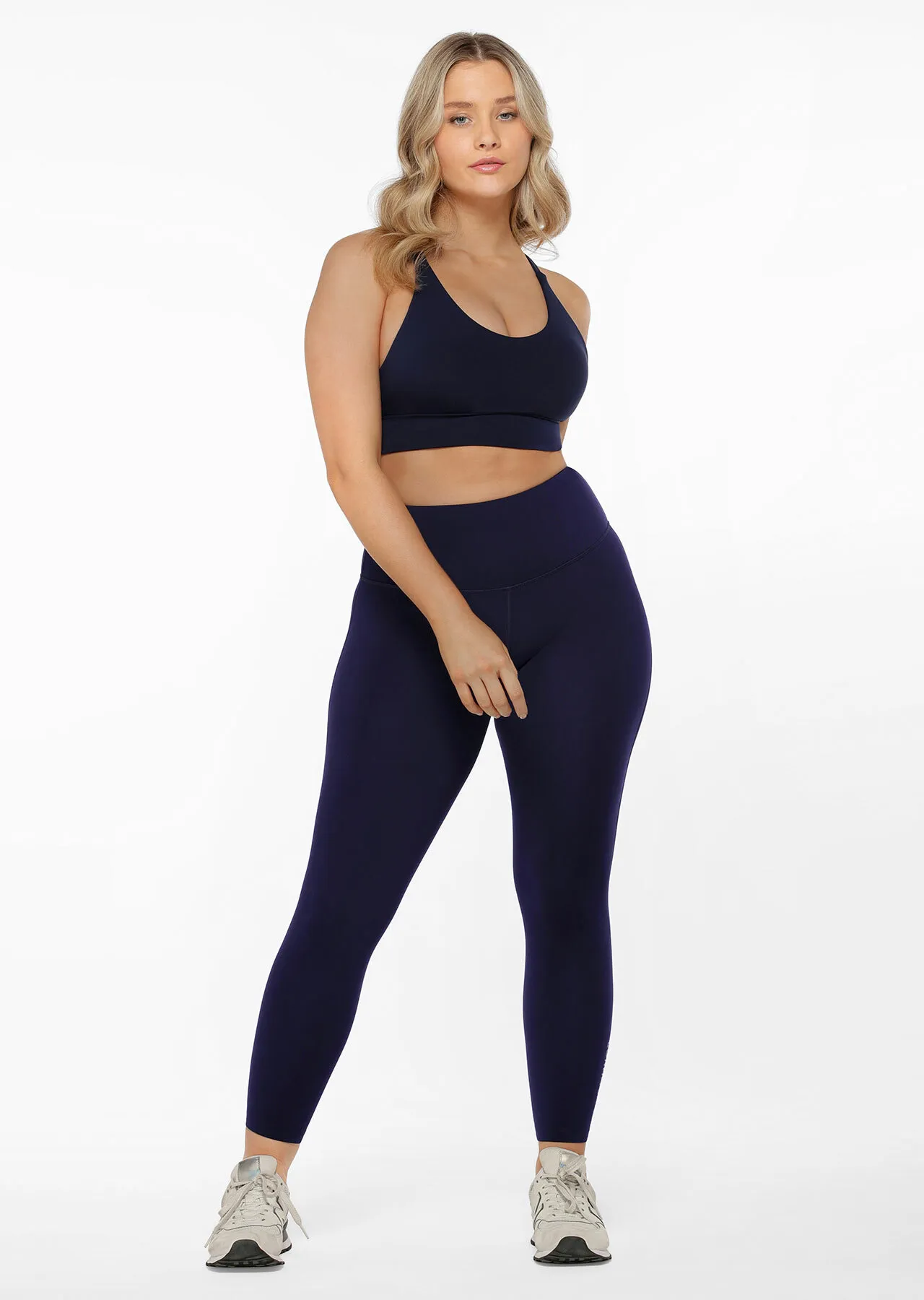 Lotus Longline Sports Bra | Blue | All Day Support | Lorna Jane Australia