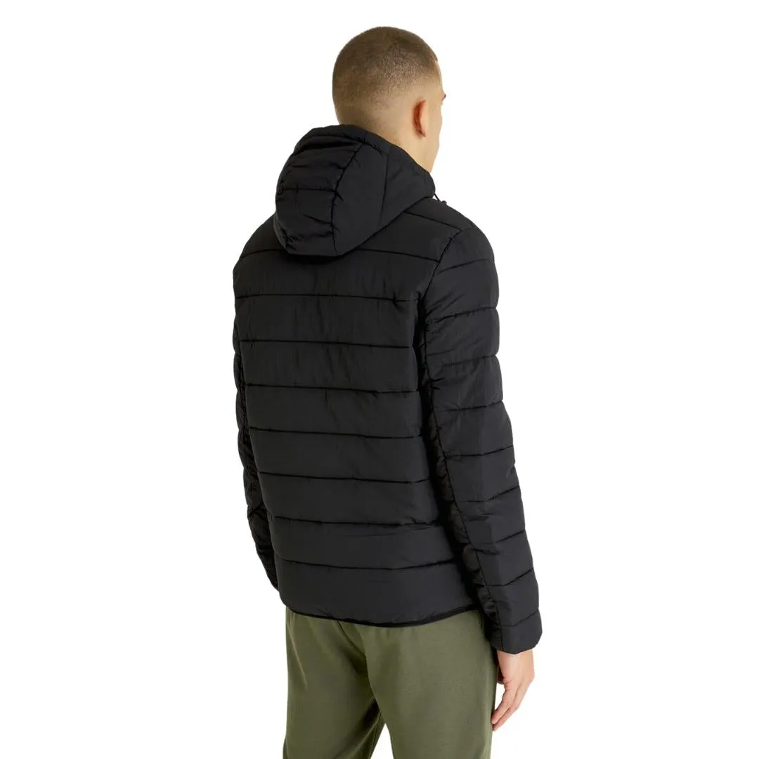 Lyle & Scott Branded Black Hooded Puffer Jacket