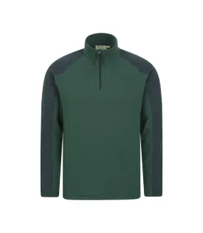 Mens ashbourne ii half zip fleece top khaki green Mountain Warehouse