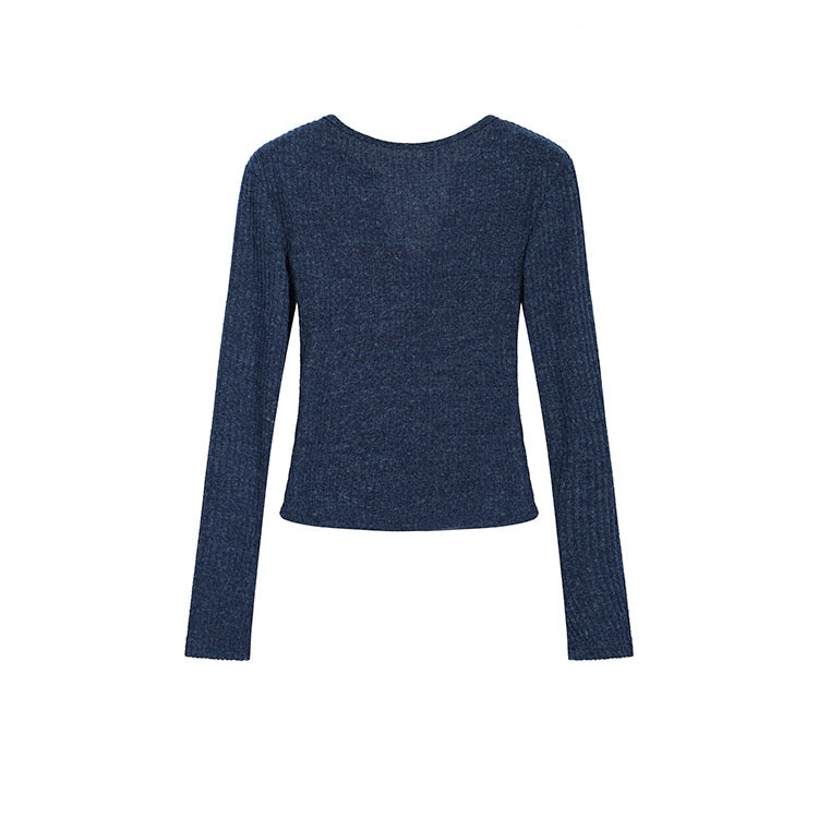 Navy Knit Top