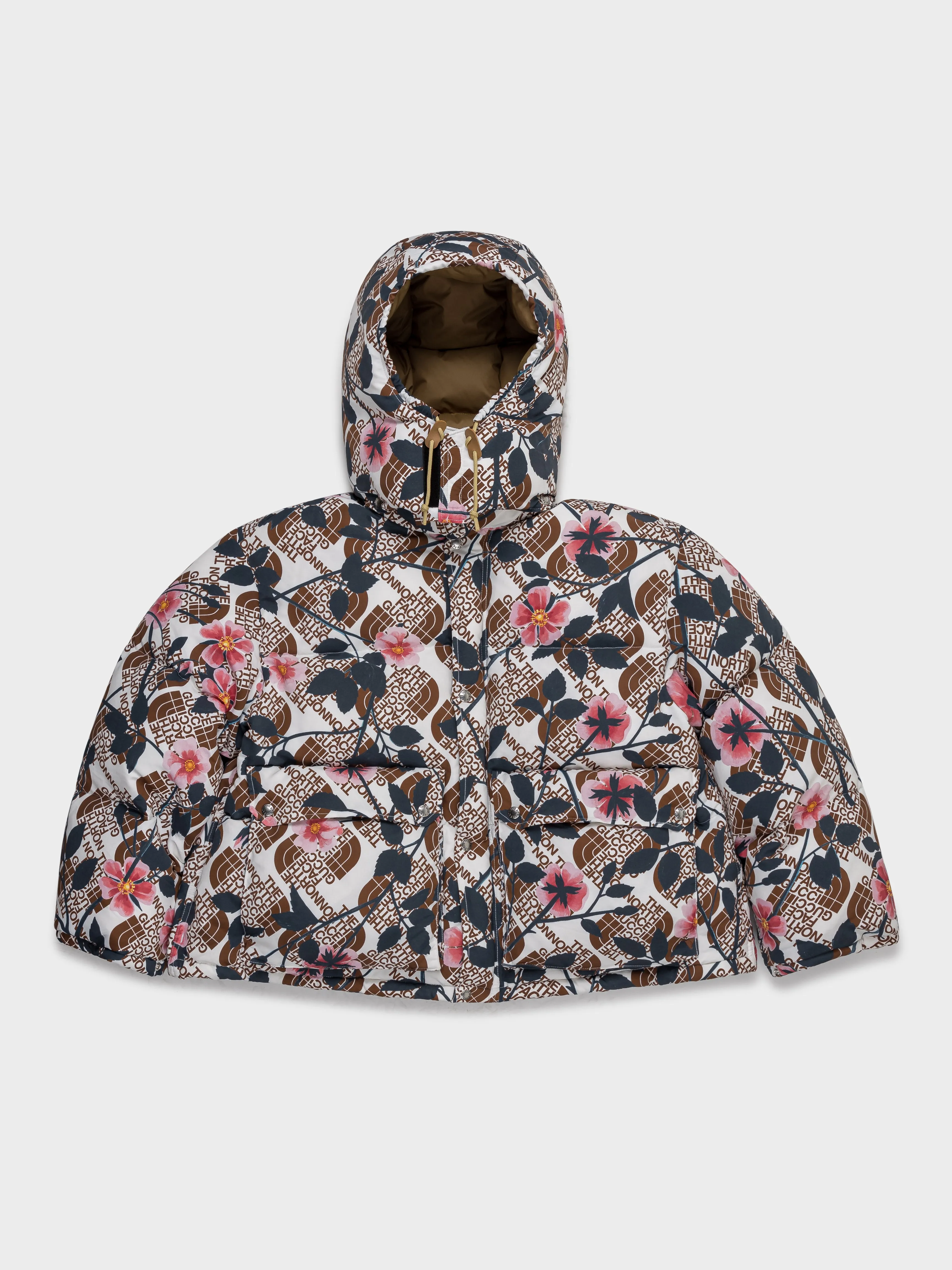 North Face Cropped Floral Down Puffer Jacket