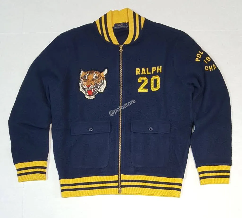 Nwt Polo Big & Tall Navy R.L. Naval Tigers 1967 Champs Fleece Patch/Embroidered Jacket