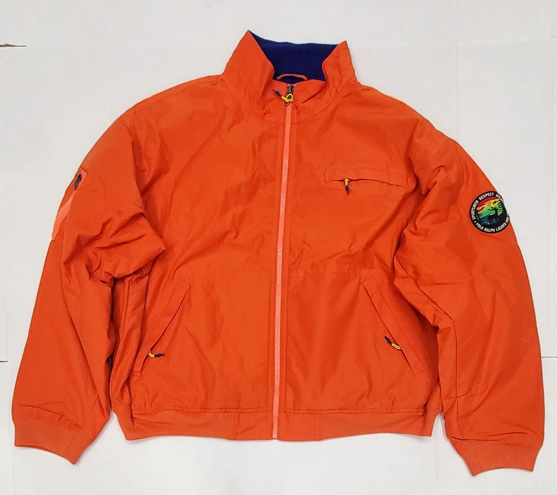 Nwt Polo Ralph Lauren Orange Sportsman Respect Fleece Lined Jacket