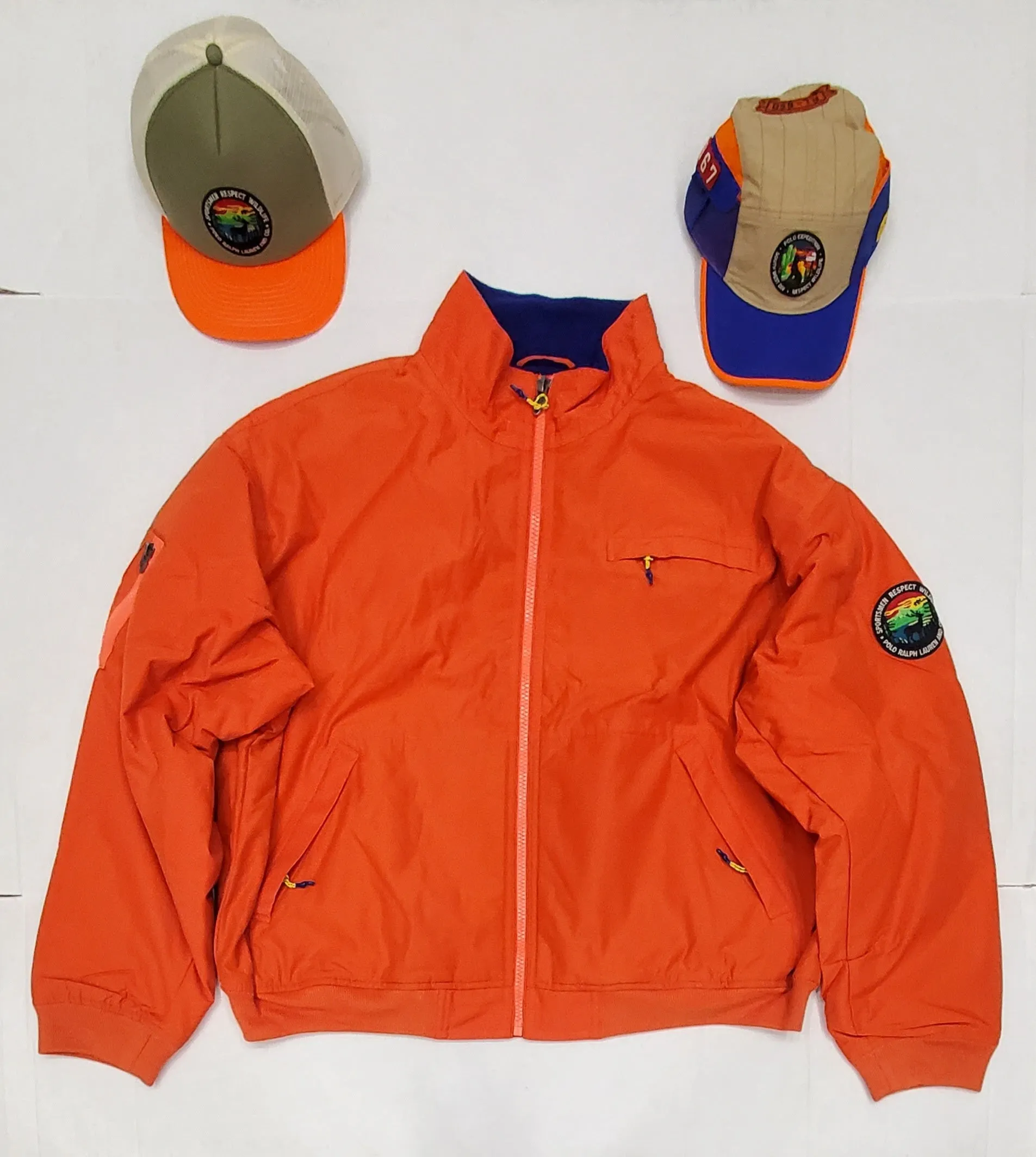 Nwt Polo Ralph Lauren Orange Sportsman Respect Fleece Lined Jacket