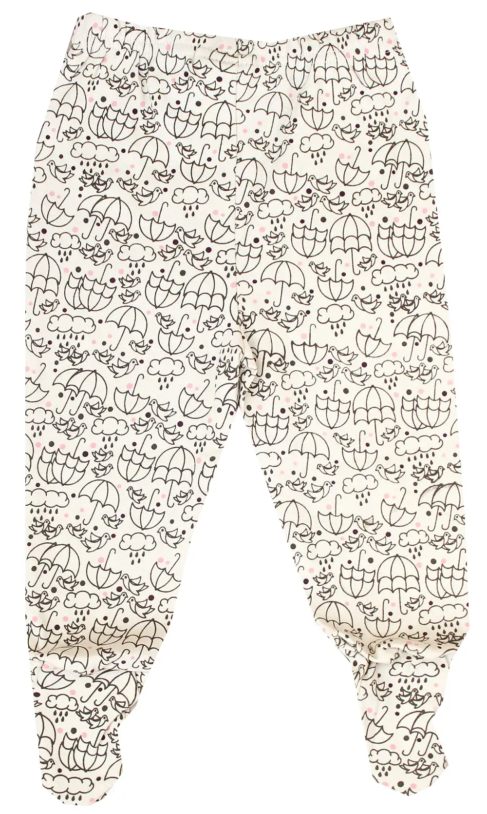 Organic Cotton Baby Pants Footed GOTS Certified Clothes (Stone)