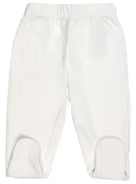 Organic Cotton Baby Pants Footed GOTS Certified Clothing (White)