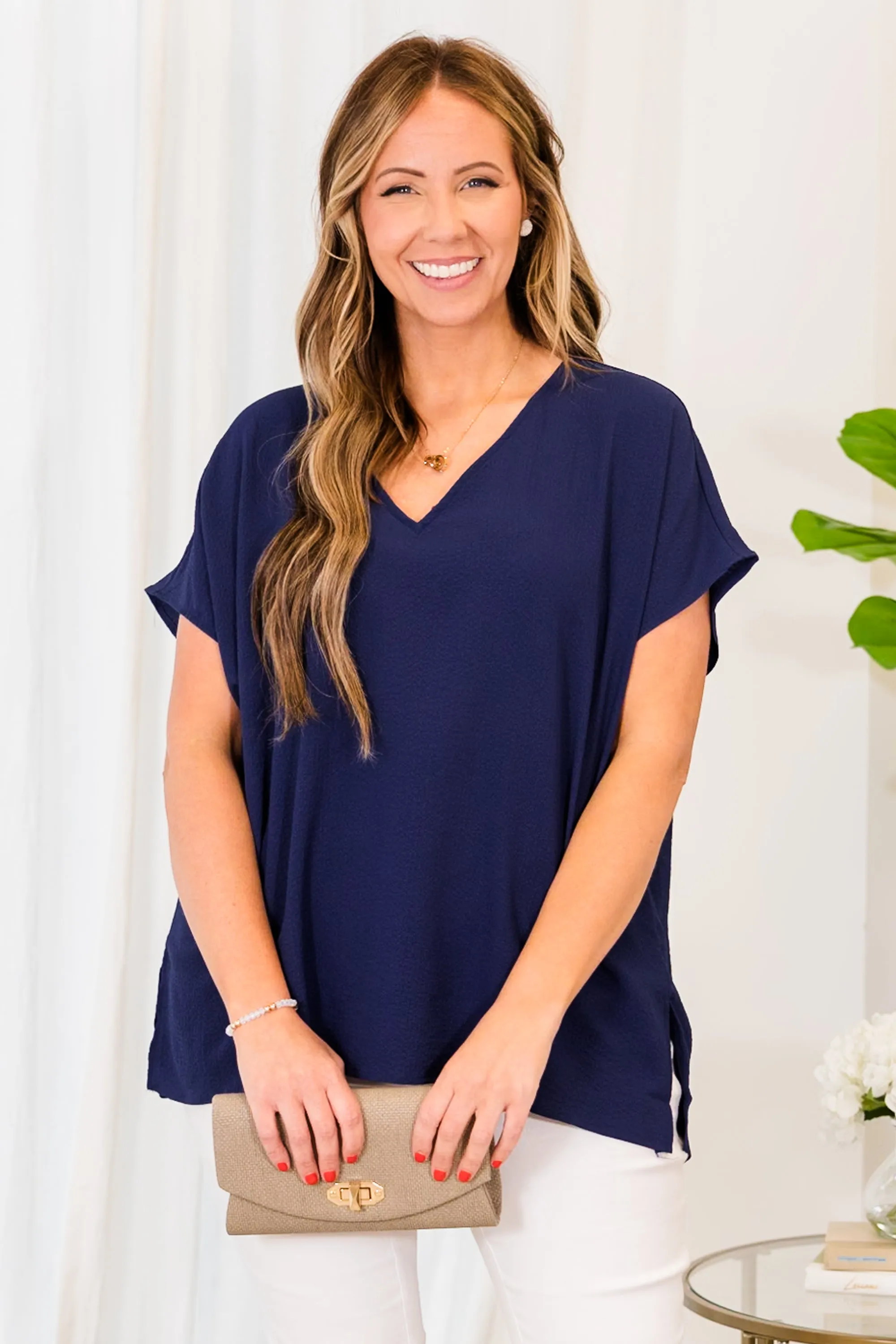 Our Oasis Top, Navy