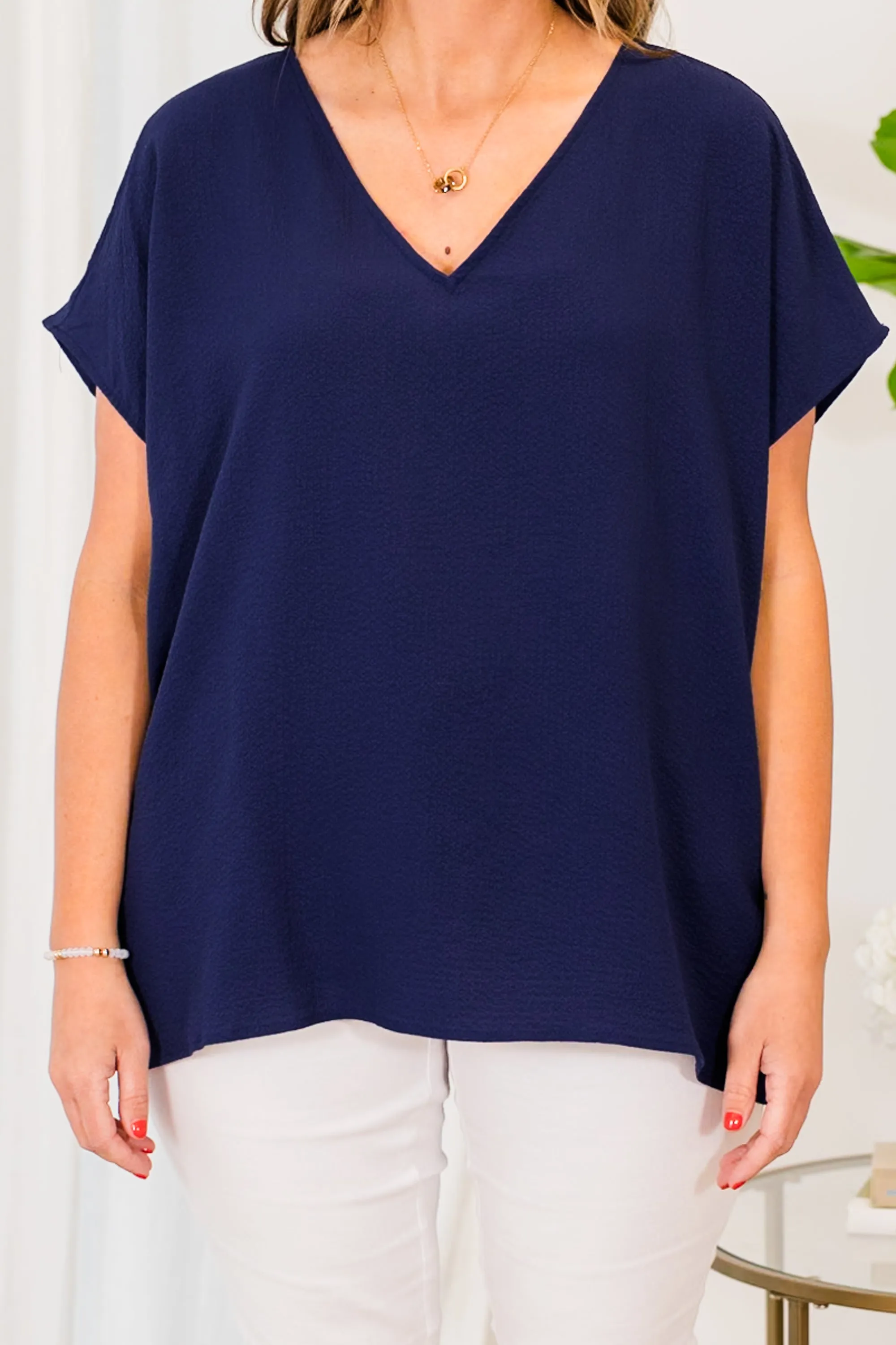 Our Oasis Top, Navy