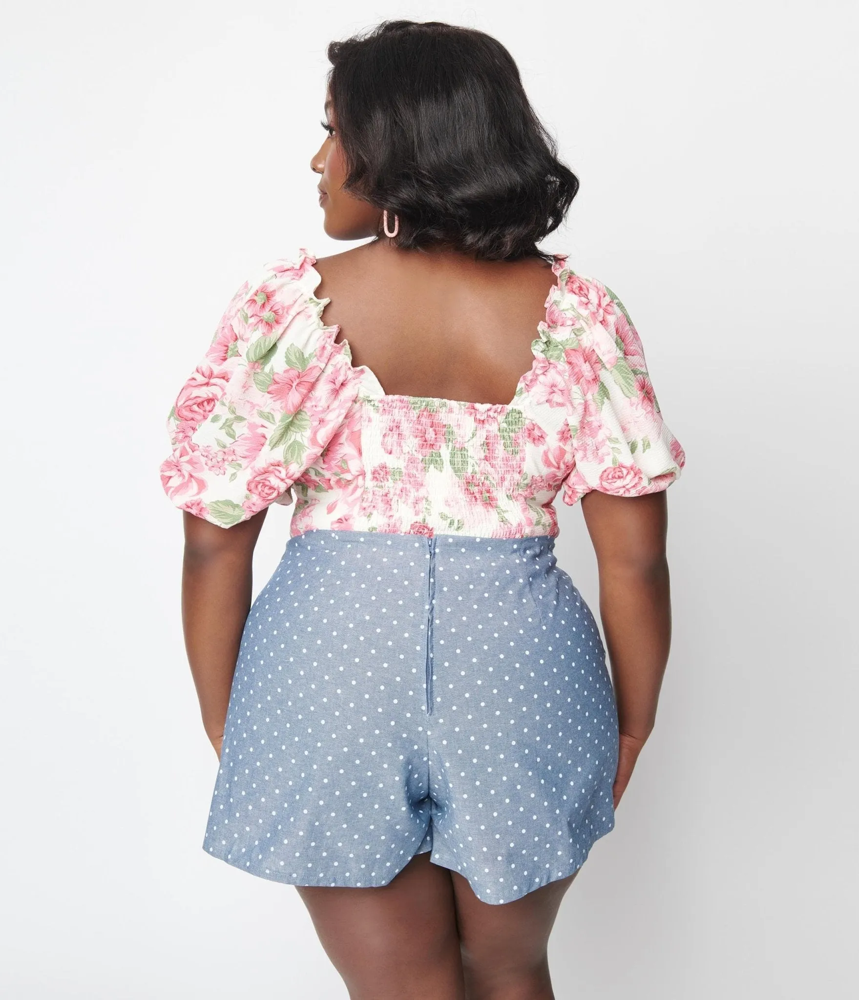 Plus Size Ivory Floral Truth Be Told Viviana Crop Top