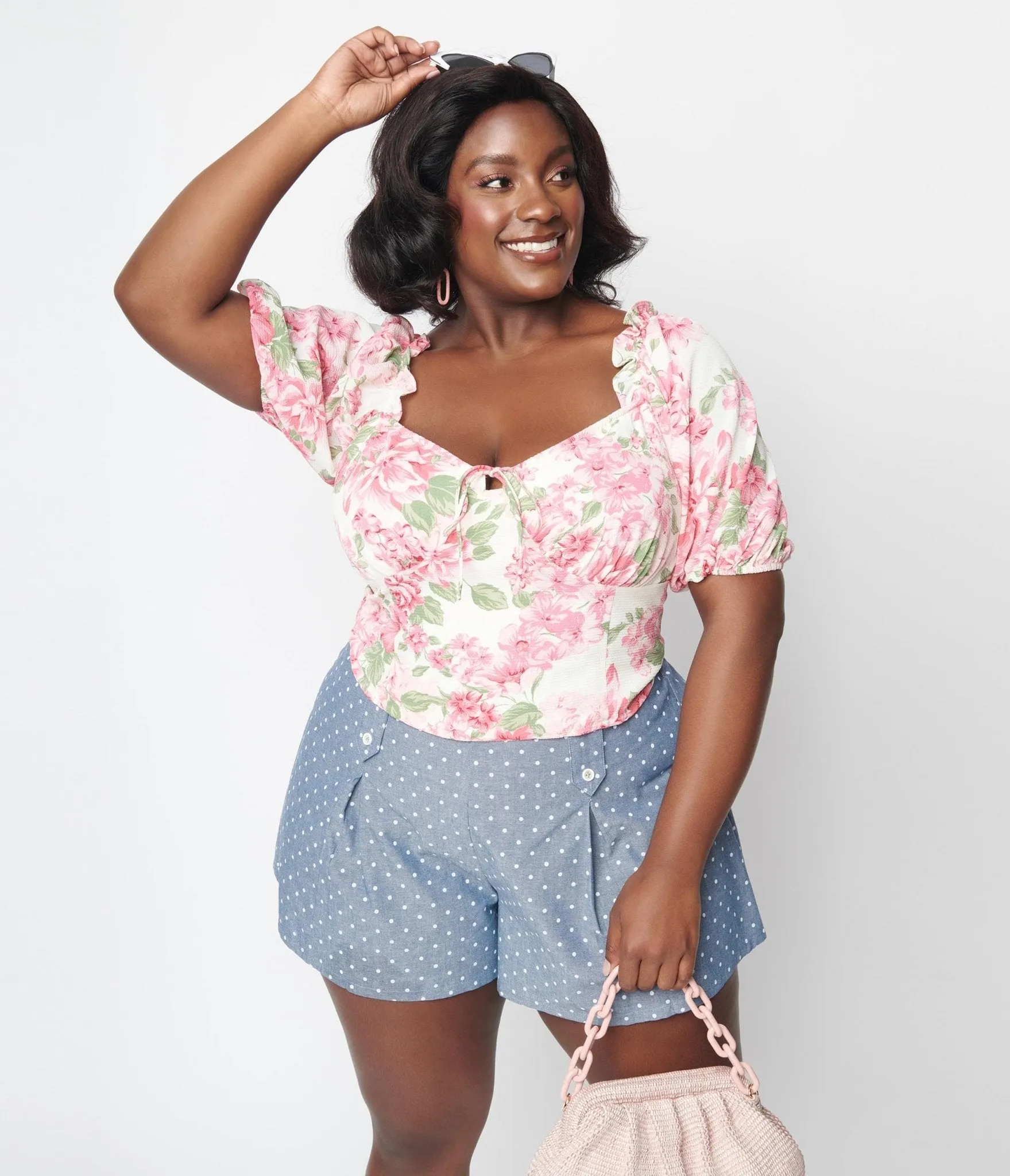 Plus Size Ivory Floral Truth Be Told Viviana Crop Top