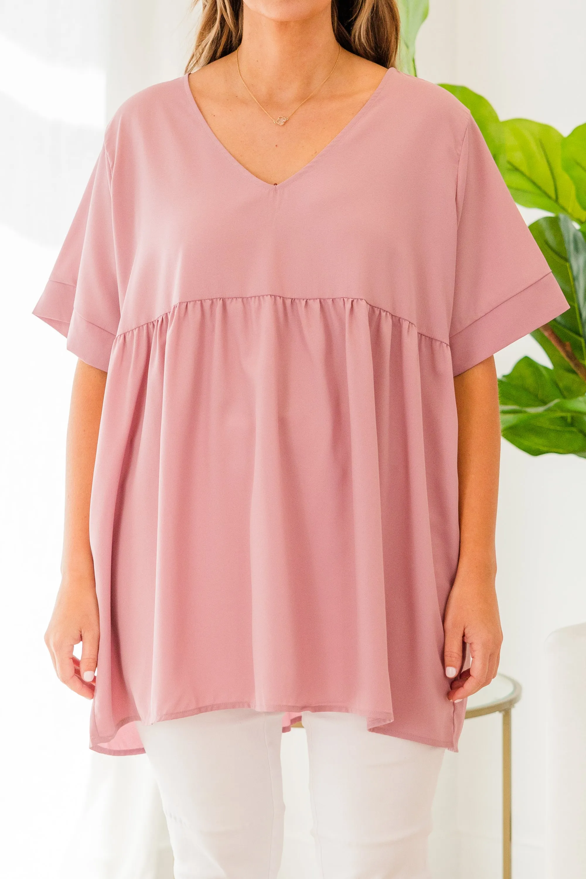 Primrose Babydoll Top, Light Rose