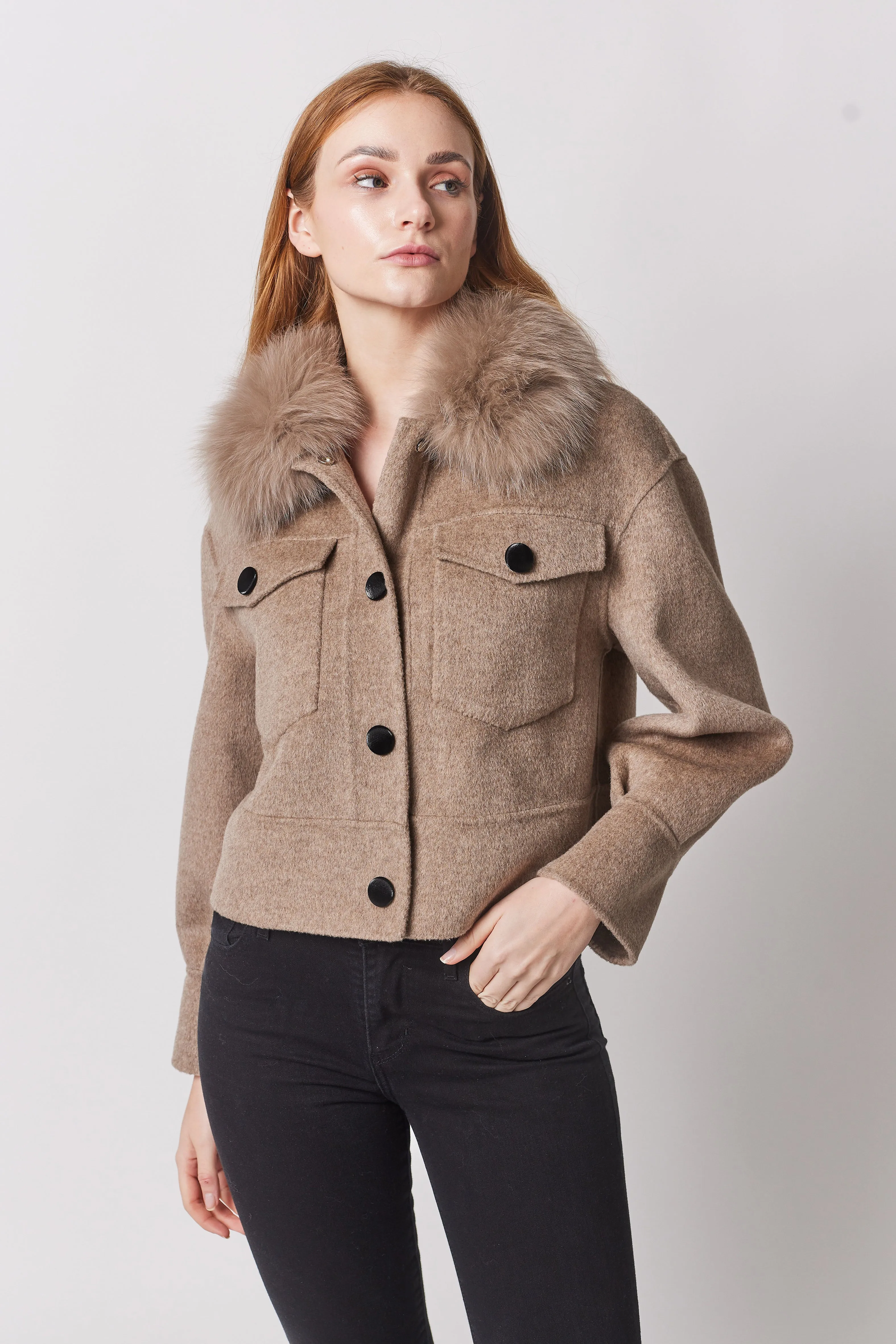 Regent Cashmere Jacket - Taupe