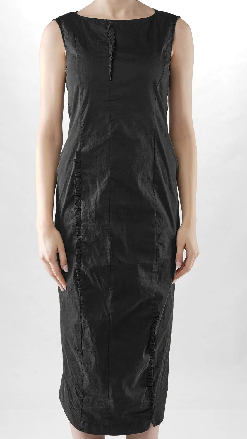 Rundholz Black Label Fitted Ruffle Dress in Black