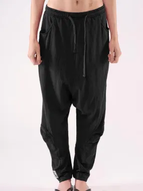 RUNDHOLZ BLACK LABEL Low Rise Pant in French Terry In Black