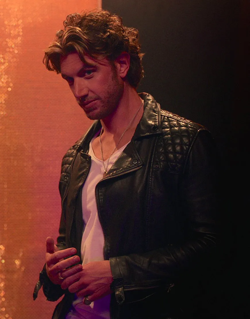 Sex/Life 2021 Adam Demos Leather Jacket | Brad Simon Black Jacket