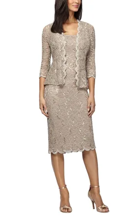 Sheath Lace Jacket Dress