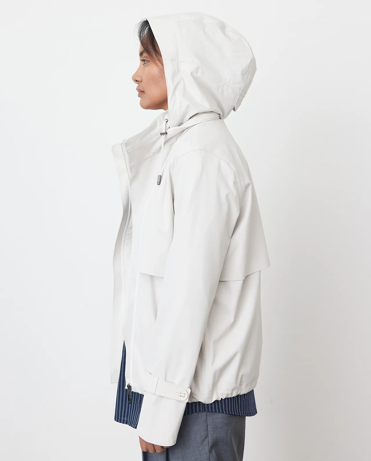 Shop Waterproof City Walker Jacket In White - Protected Species