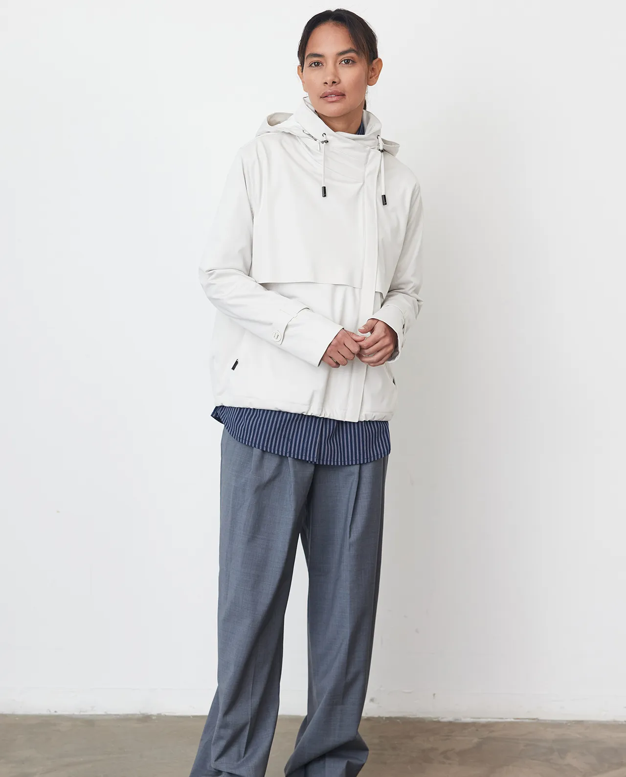 Shop Waterproof City Walker Jacket In White - Protected Species