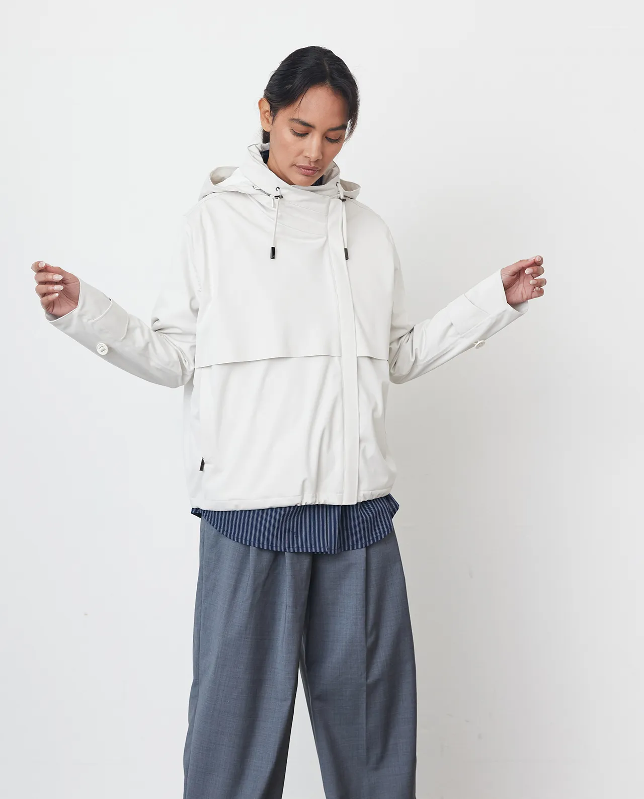 Shop Waterproof City Walker Jacket In White - Protected Species