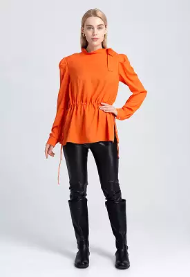 Single Color Drawstring Top