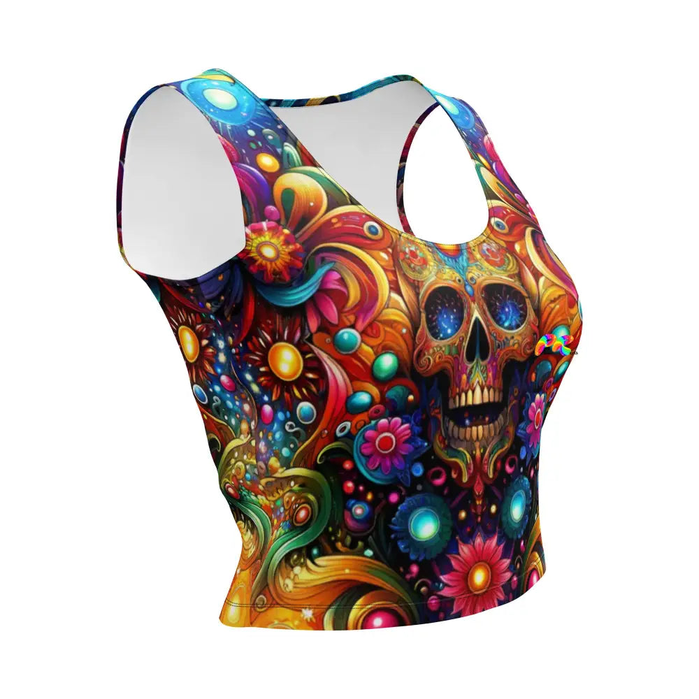 Skull Light Fantasia Rave Crop Top