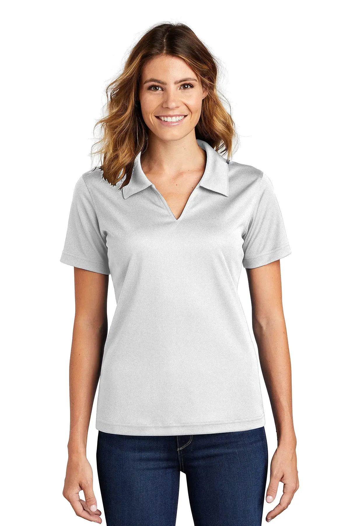 Sport-Tek Ladies Dri-Mesh L469 V-Neck Polo