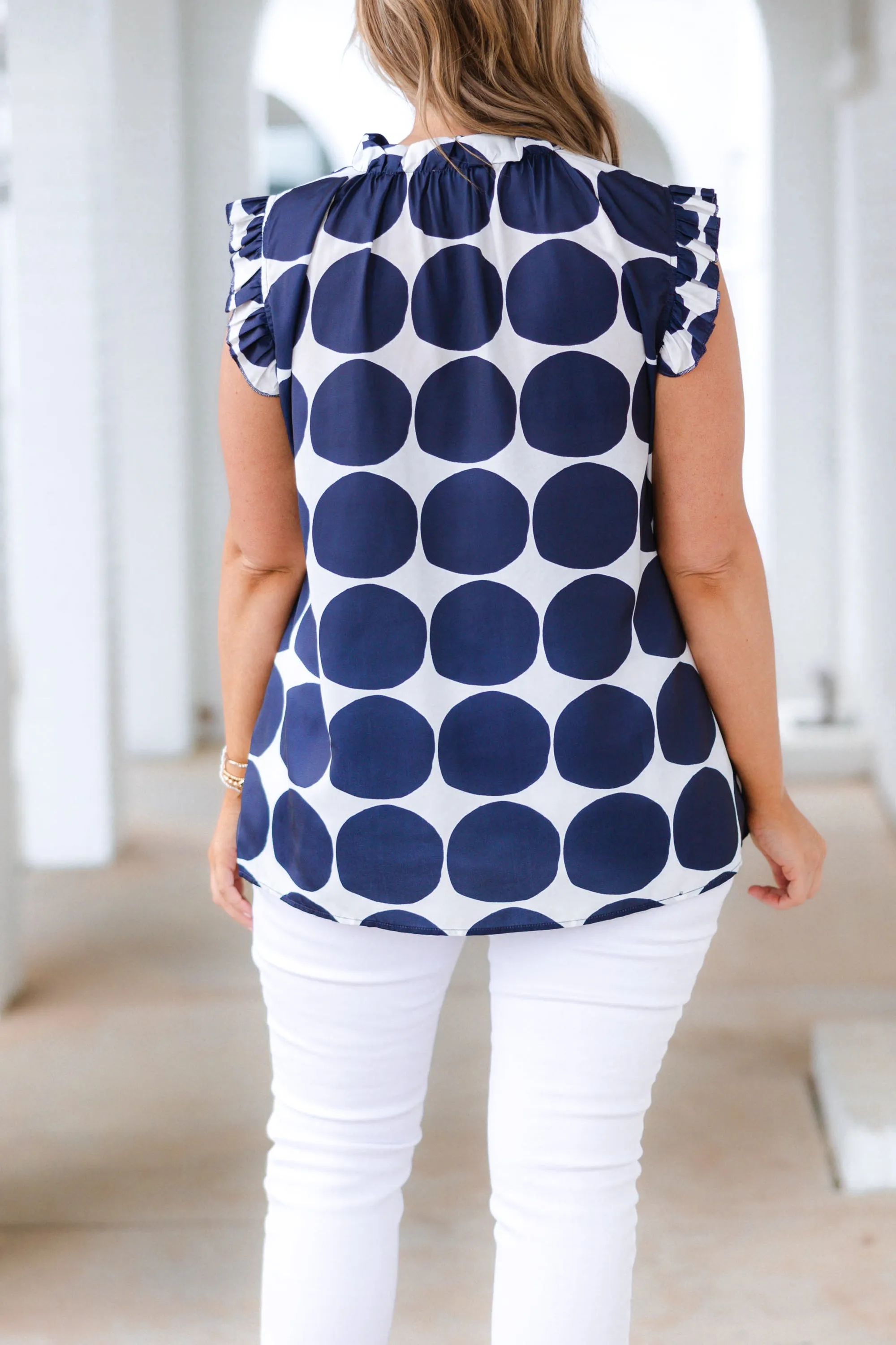 Sunshine On A Cloudy Day Top, Navy