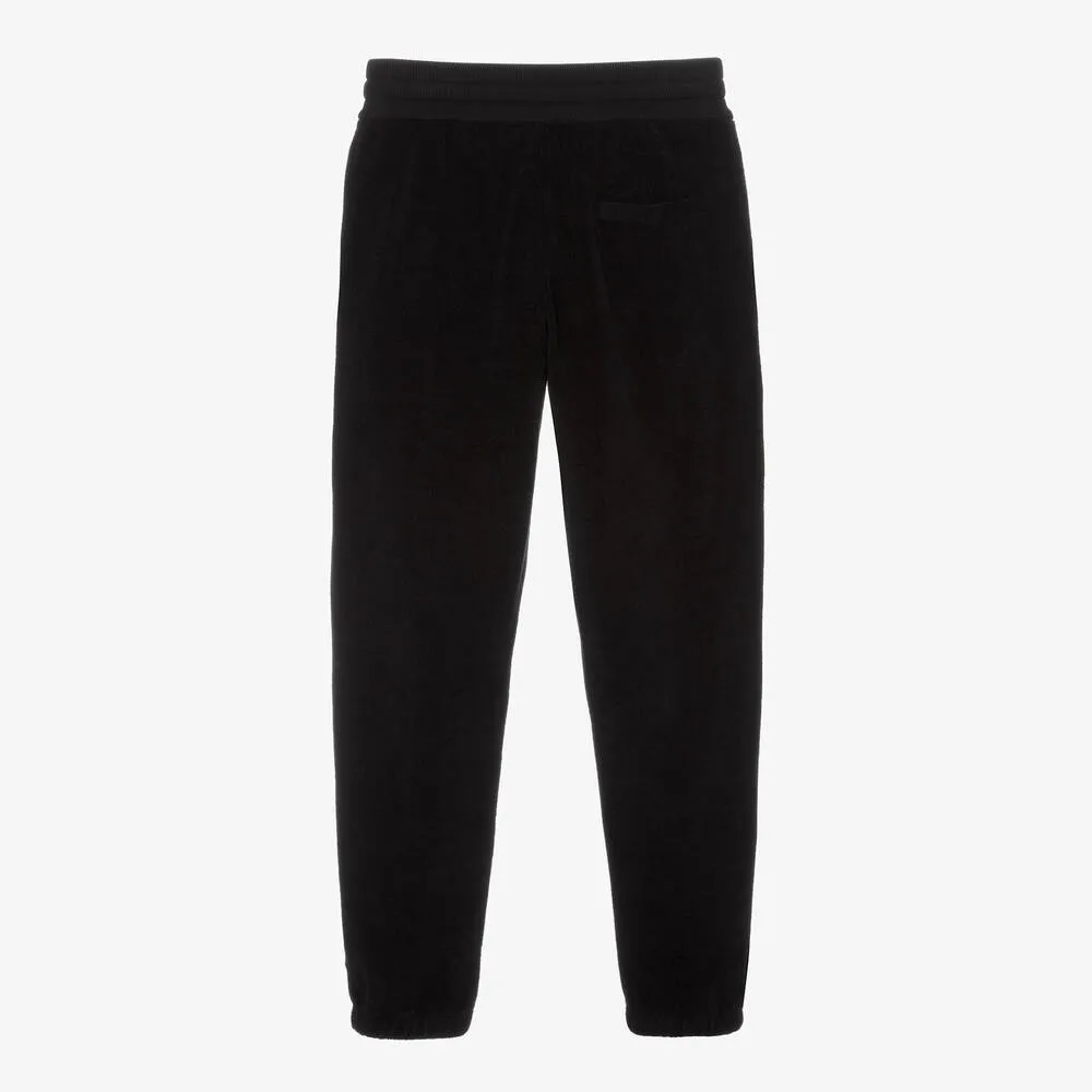 Teen Boys Black Terry Cotton Joggers 