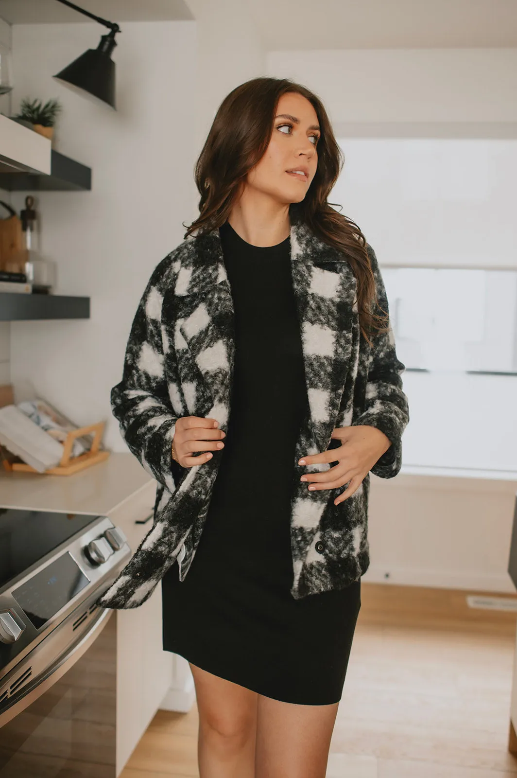 The Buffalo Check Boucle Jacket - Black - PLUS