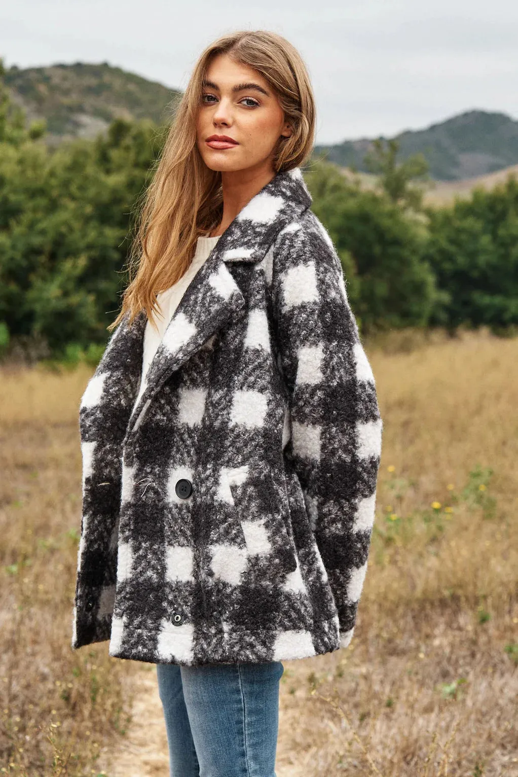 The Buffalo Check Boucle Jacket - Black - PLUS