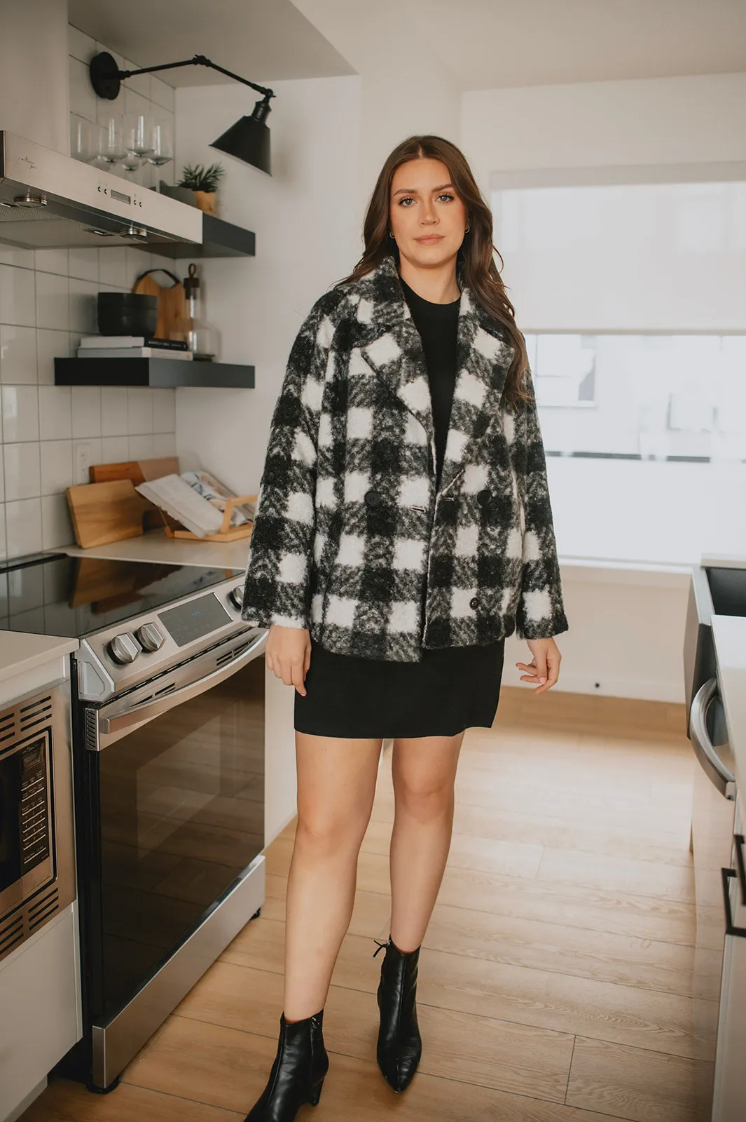 The Buffalo Check Boucle Jacket - Black - PLUS