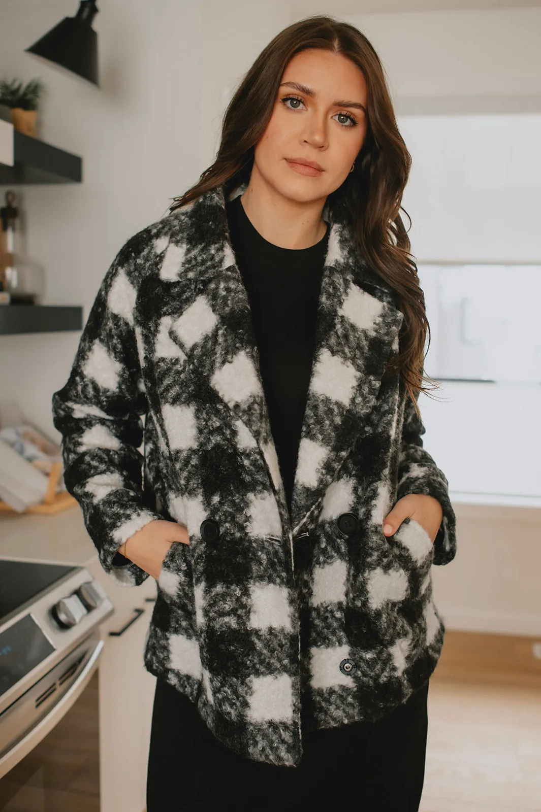 The Buffalo Check Boucle Jacket - Black - PLUS