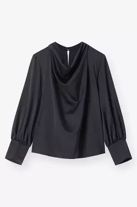 THE SILK BLOUSE - NAVY