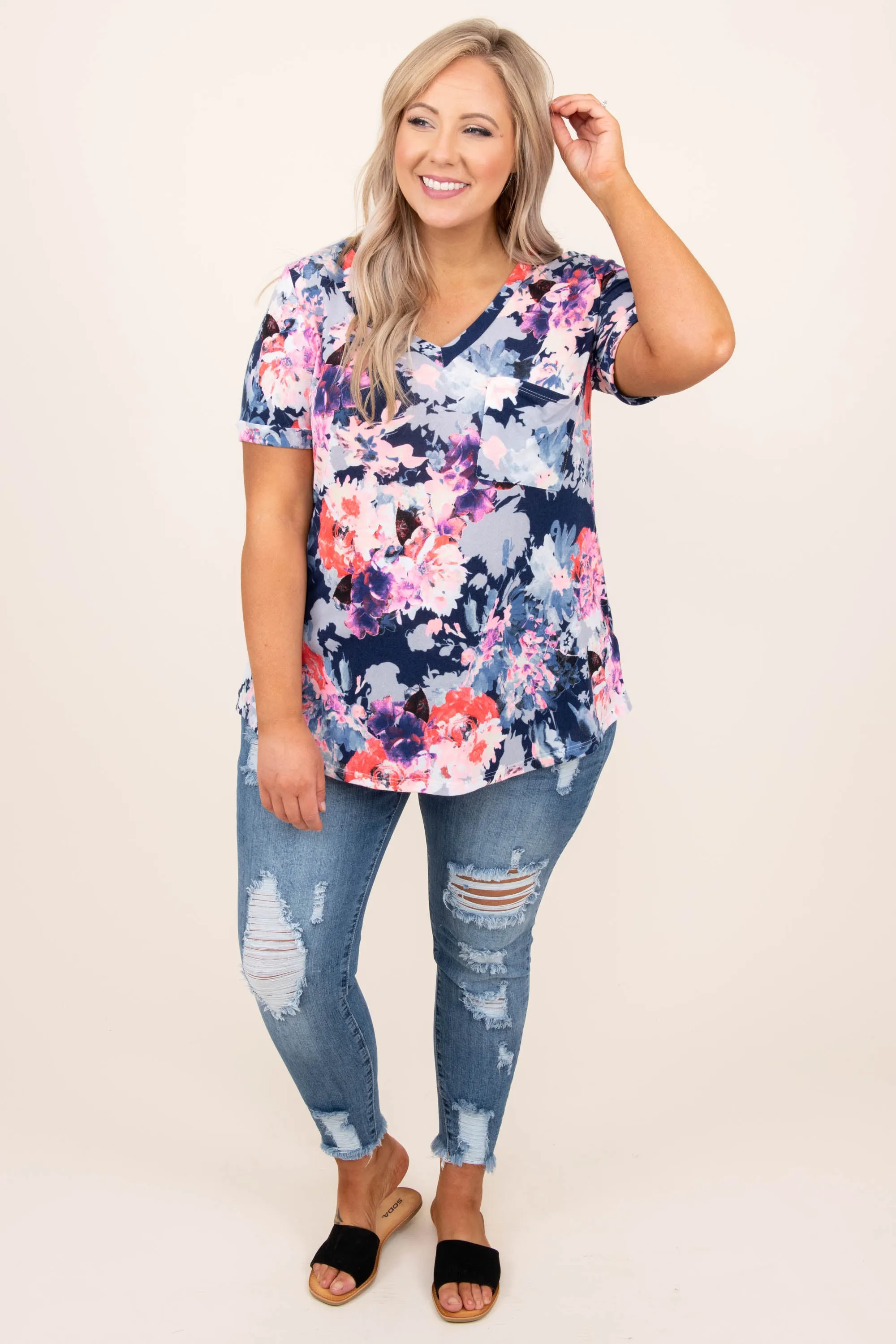 Theory Of Love Top, Navy