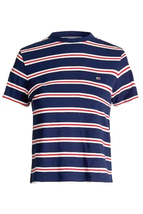 Tommy Hilfiger Women Organic Stripe Tee Navy