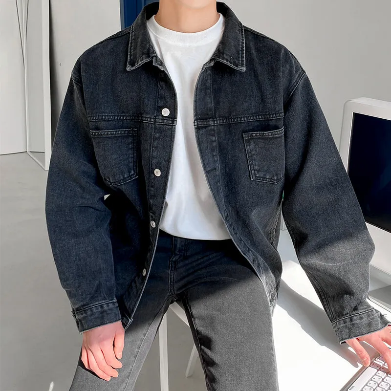 Trendy Denim Work Jacket Men's