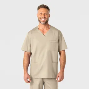 WonderWORK Men's V-Neck Scrub Top - Khaki