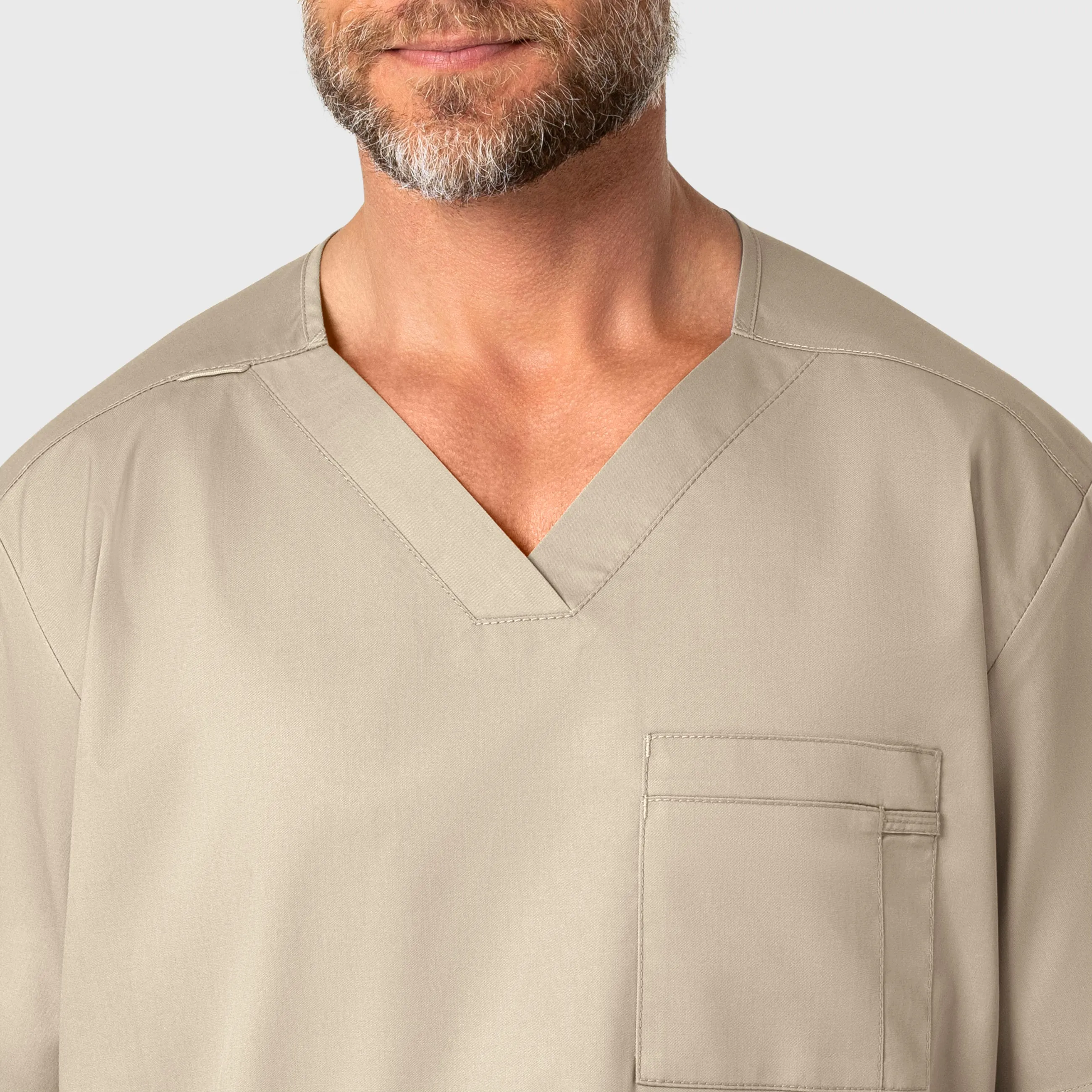 WonderWORK Men's V-Neck Scrub Top - Khaki