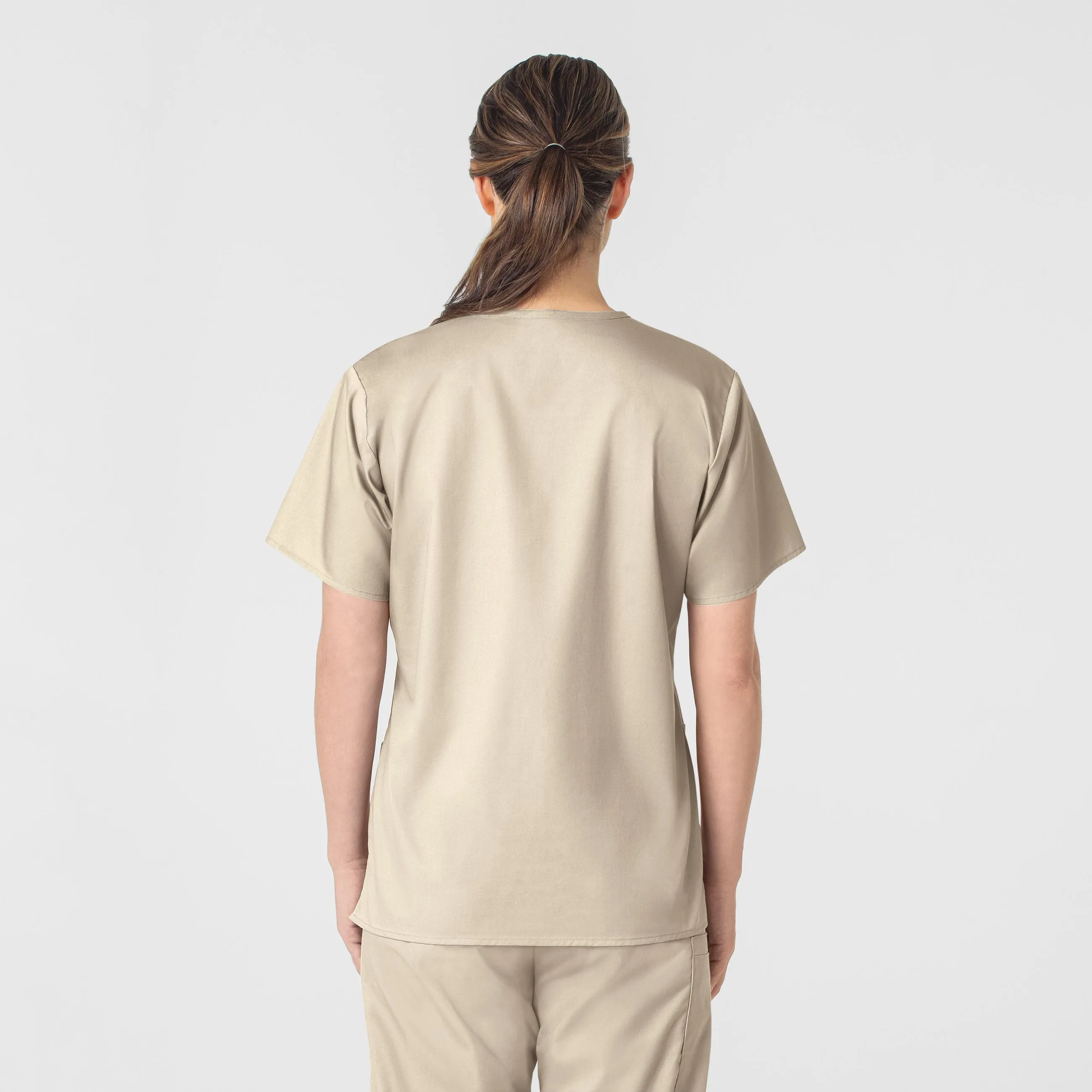 WonderWORK Women's V-Neck Scrub Top - Khaki