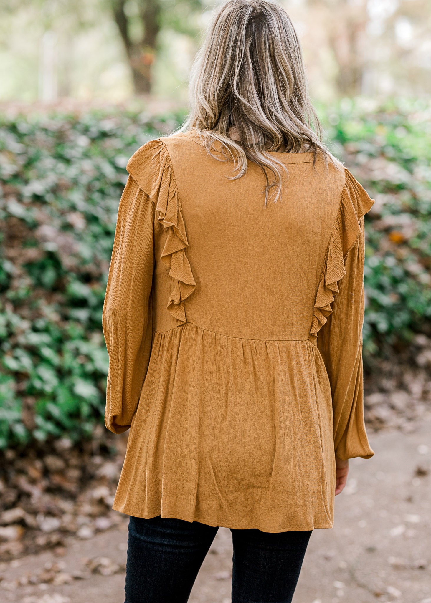 X Festive Mustard Embroidered Top