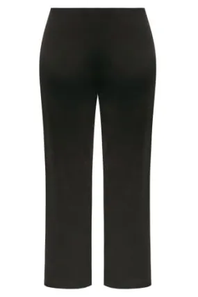 YOURS BESTSELLER Curve Black Pull On Ribbed Bootcut Stretch Trousers