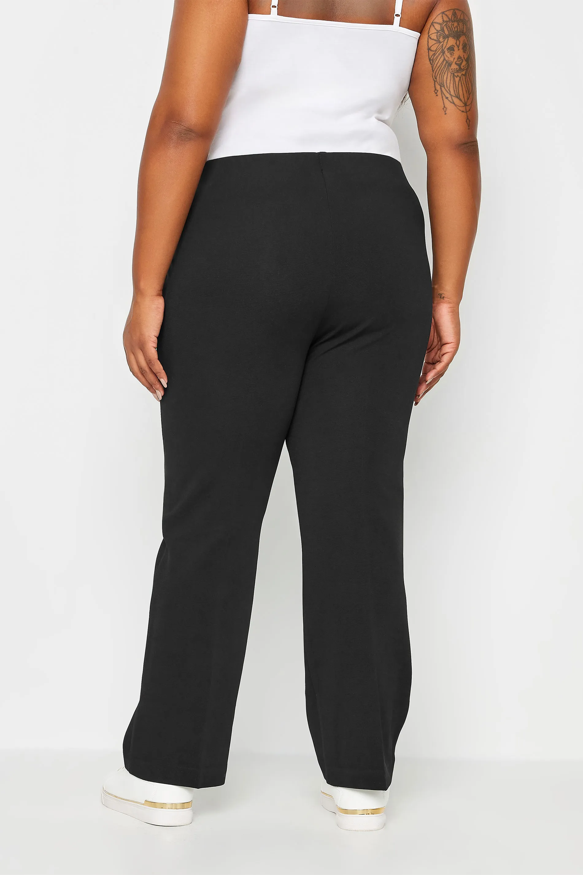 YOURS BESTSELLER Curve Black Pull On Ribbed Bootcut Stretch Trousers