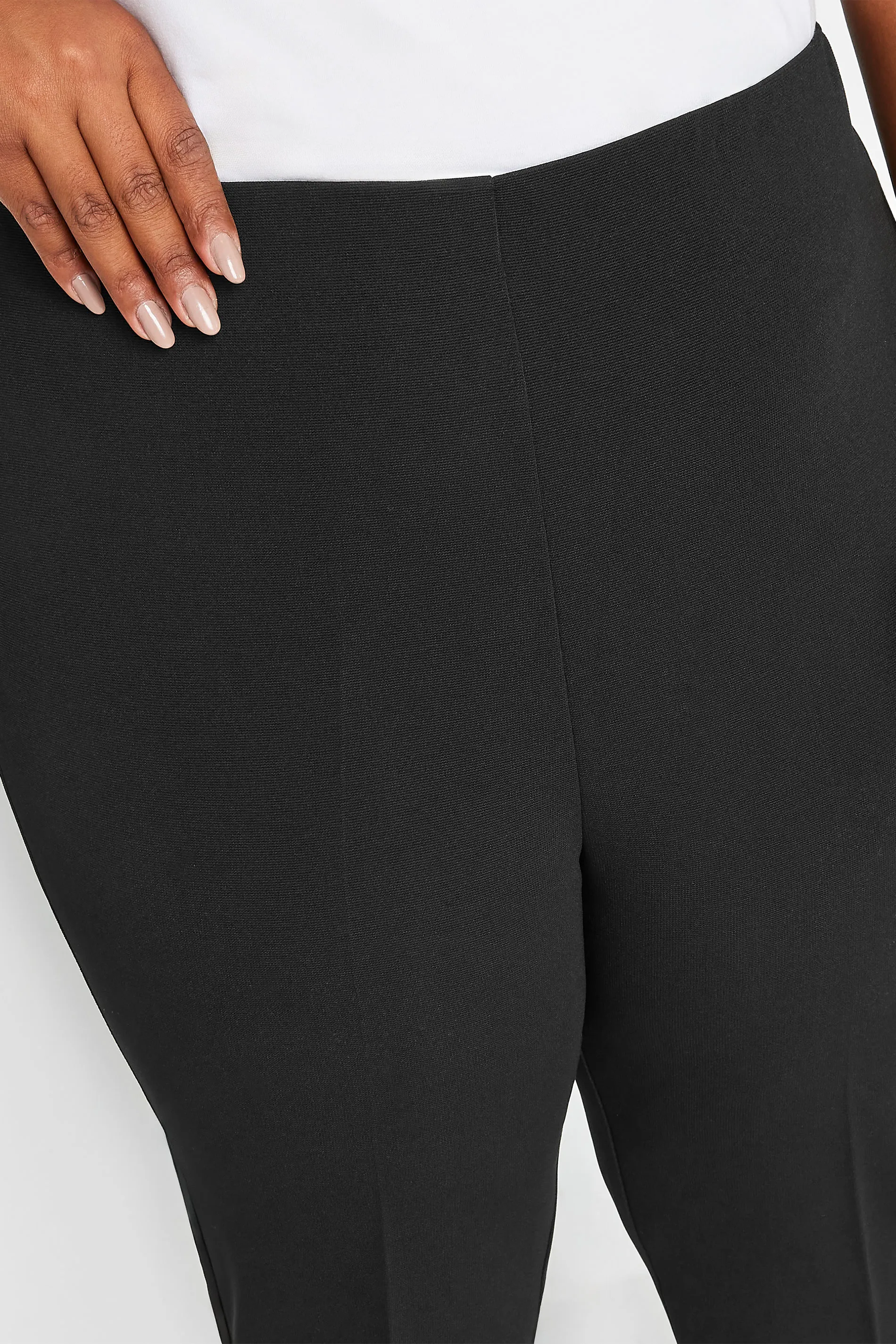 YOURS BESTSELLER Curve Black Pull On Ribbed Bootcut Stretch Trousers